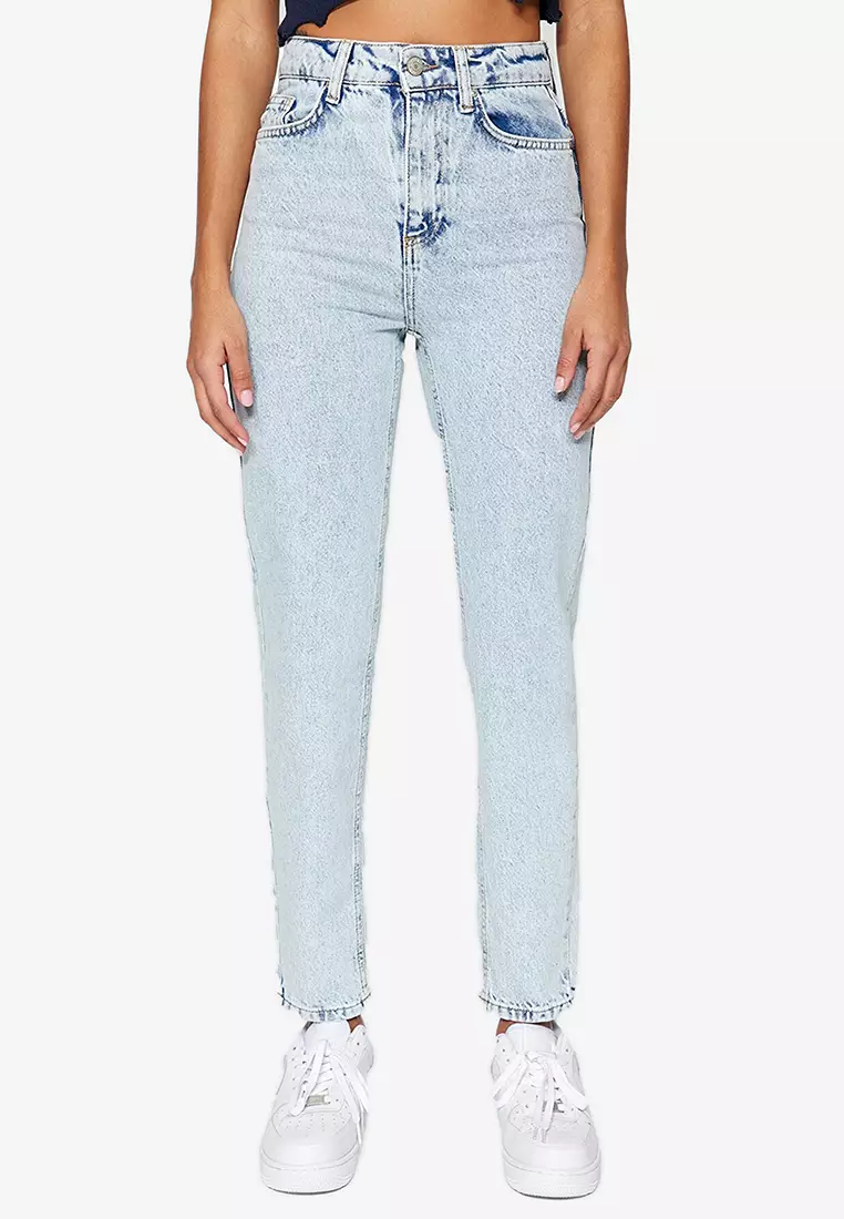 Buy Trendyol High Waist Mom Jeans Online | ZALORA Malaysia