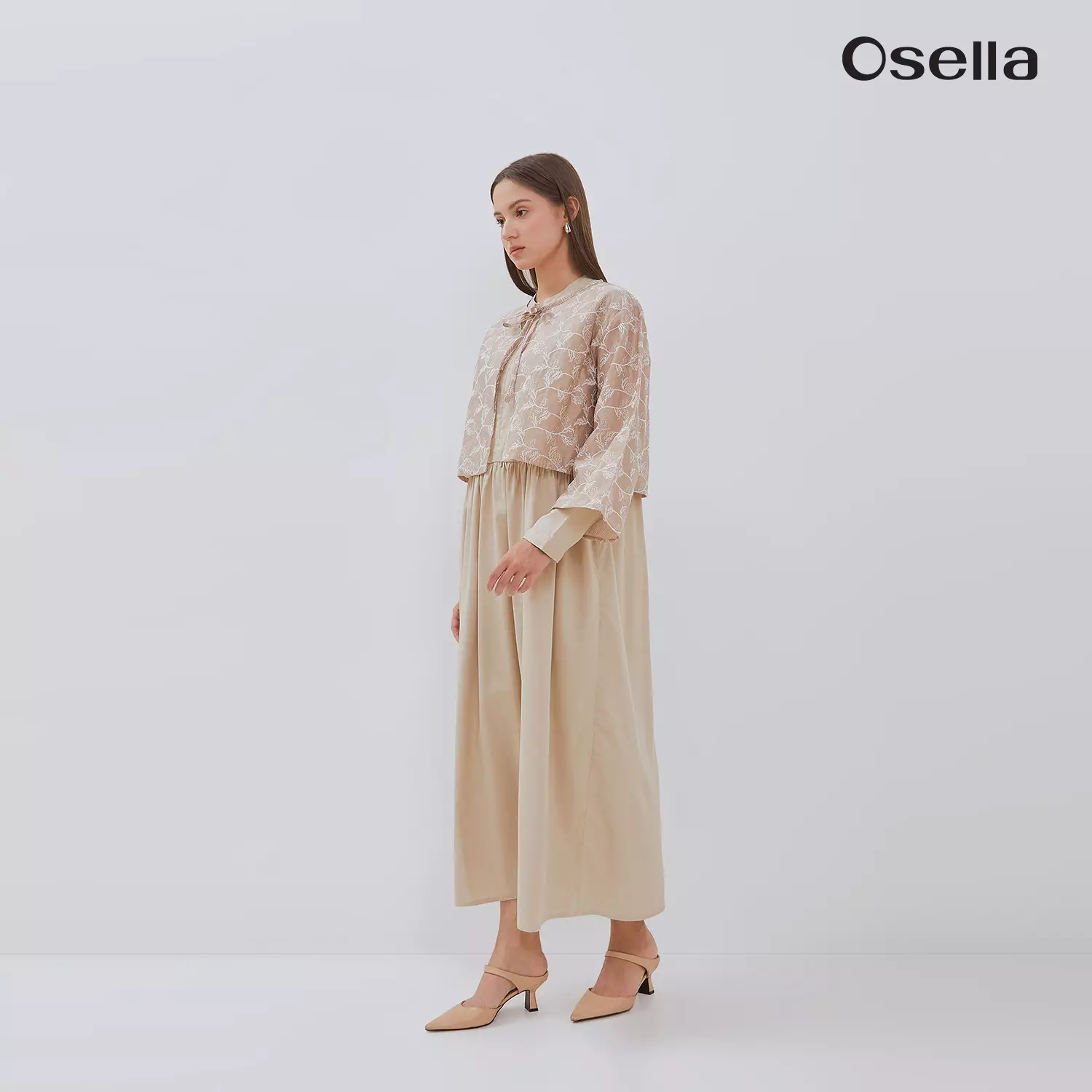 Osella Layla Embroidered Outer Set Maxi Dress 1157660287 | Dress Raya Lengan Panjang Wanita