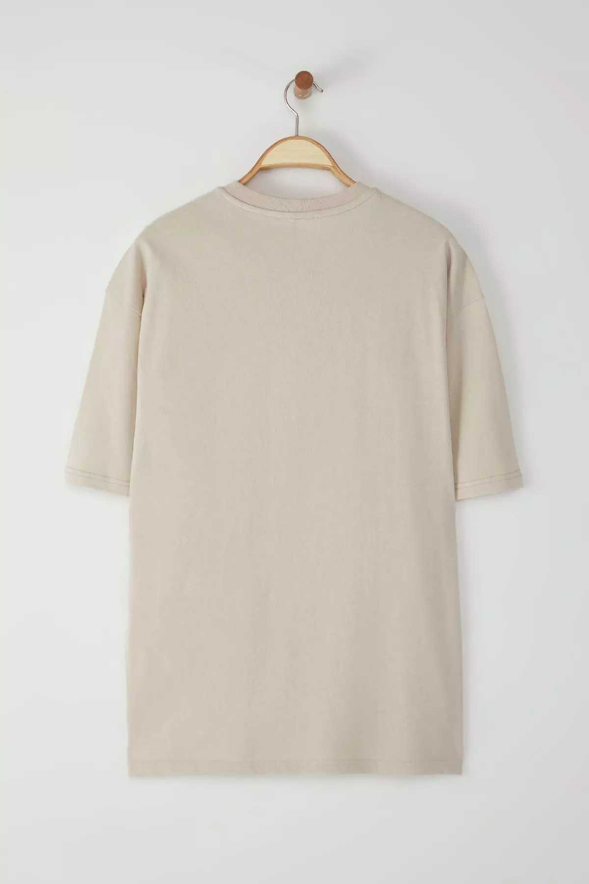 stone Oversize/Wide Cut 100% Cotton Velvet Texture Printed T-Shirt TMNSS22TS0318