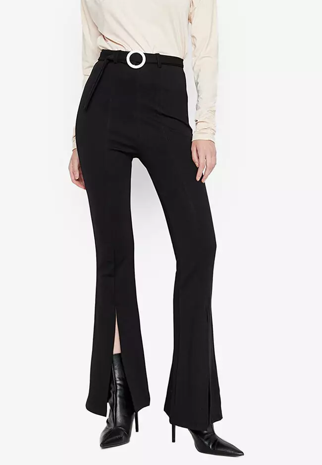 Buy Trendyol Belted Slit Detail Knitted Trousers 2024 Online