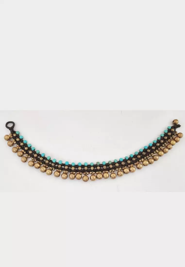 Beads Embellished Anklet Gelang kaki Wanita Turquoise