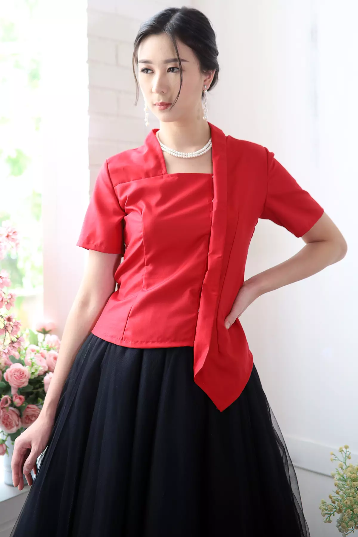 Katarina Cotton Red Kebaya