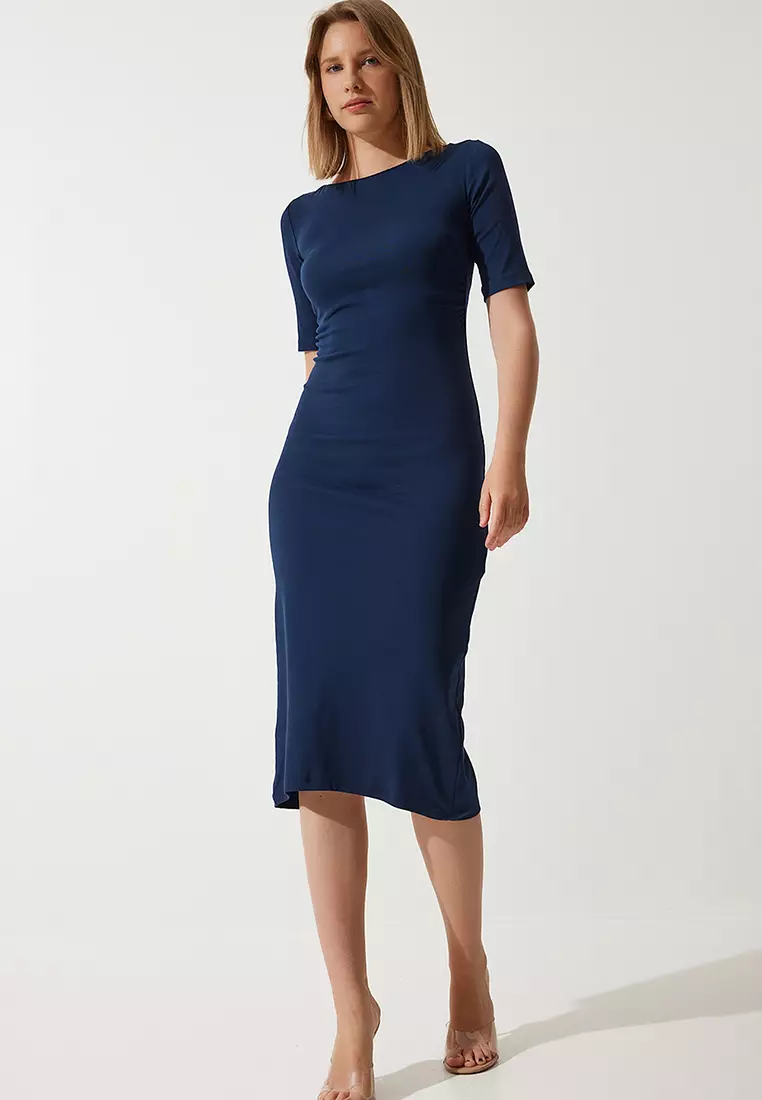 Zalora navy blue dress on sale
