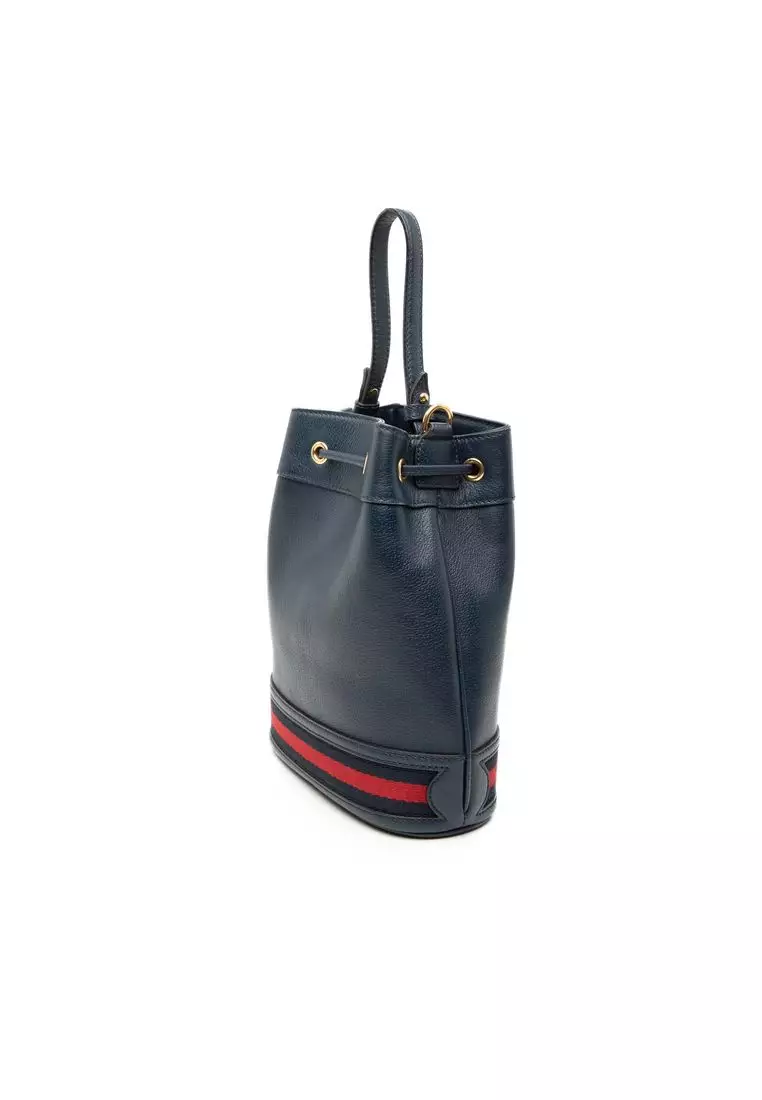 Pre-Loved Gucci Gg Web Ophidia Bucket Bag