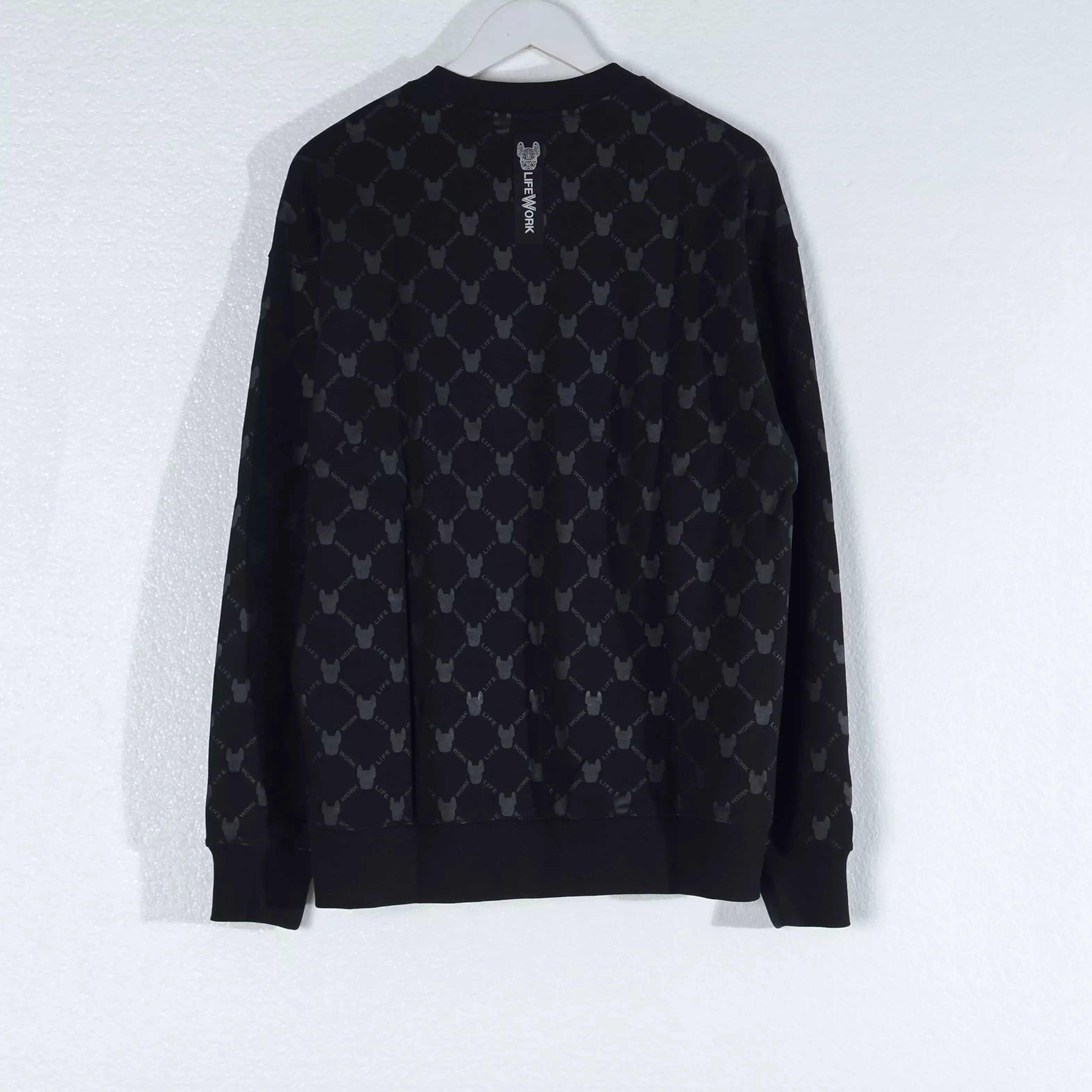 Jual LIFEWORK Sweater LIFE WORK RADOG POCKET MONOGRAM GREY WHITE BLACK ...