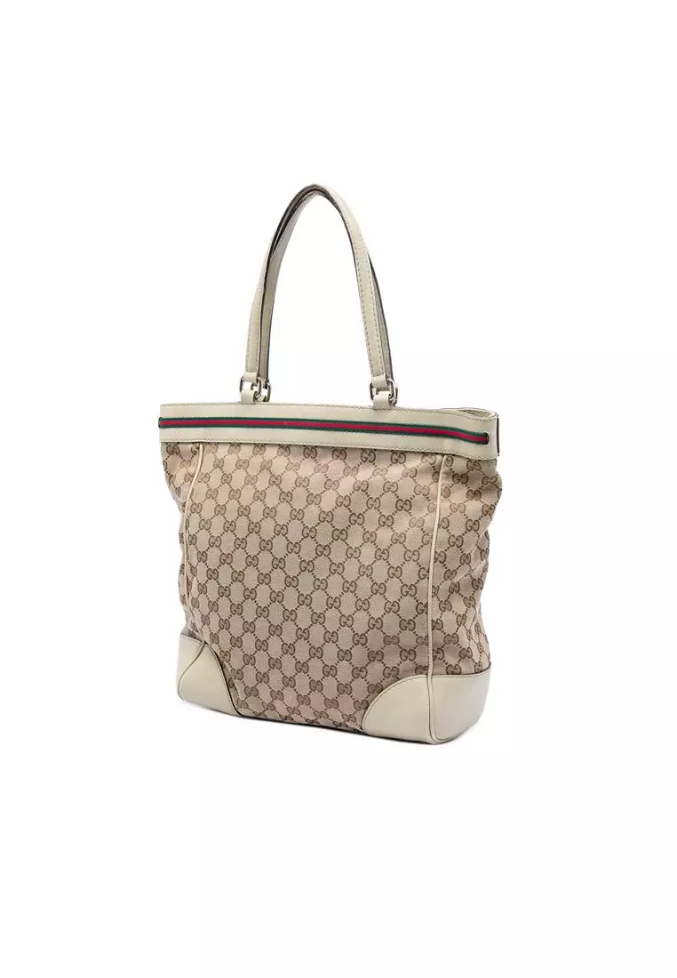 Pre-Loved Gucci Gg Canvas Web Mayfair Tote
