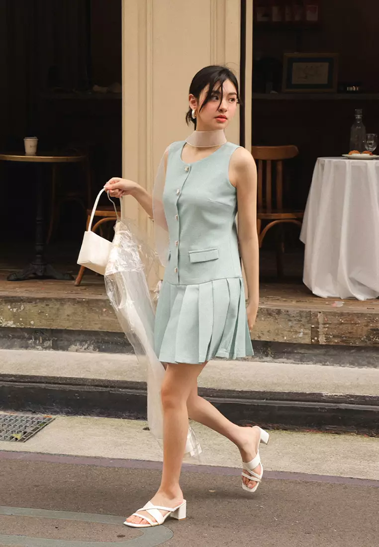 Buy AIR SPACE Mini Dress with Pleated Skirt Online ZALORA Malaysia