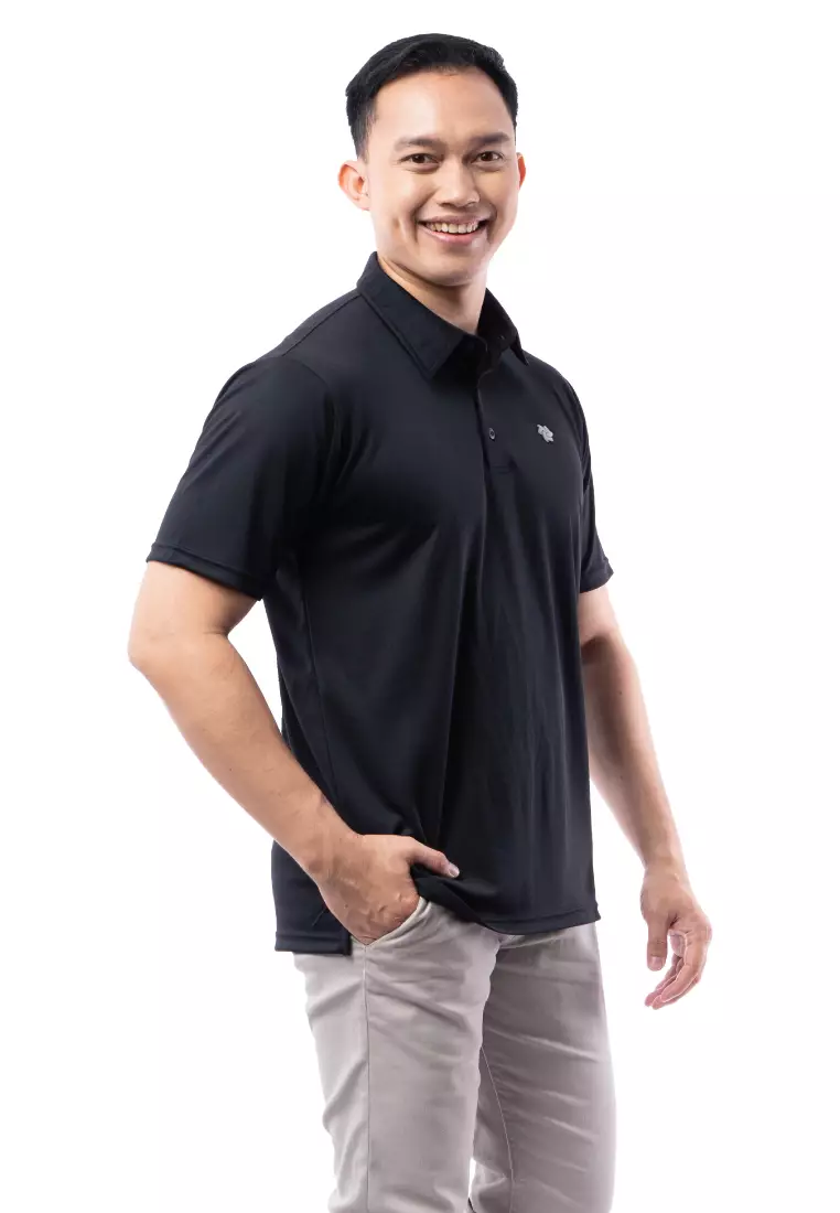 Tiento Pakaian Olahraga Golf Pria Polo Dry Fit Men Black