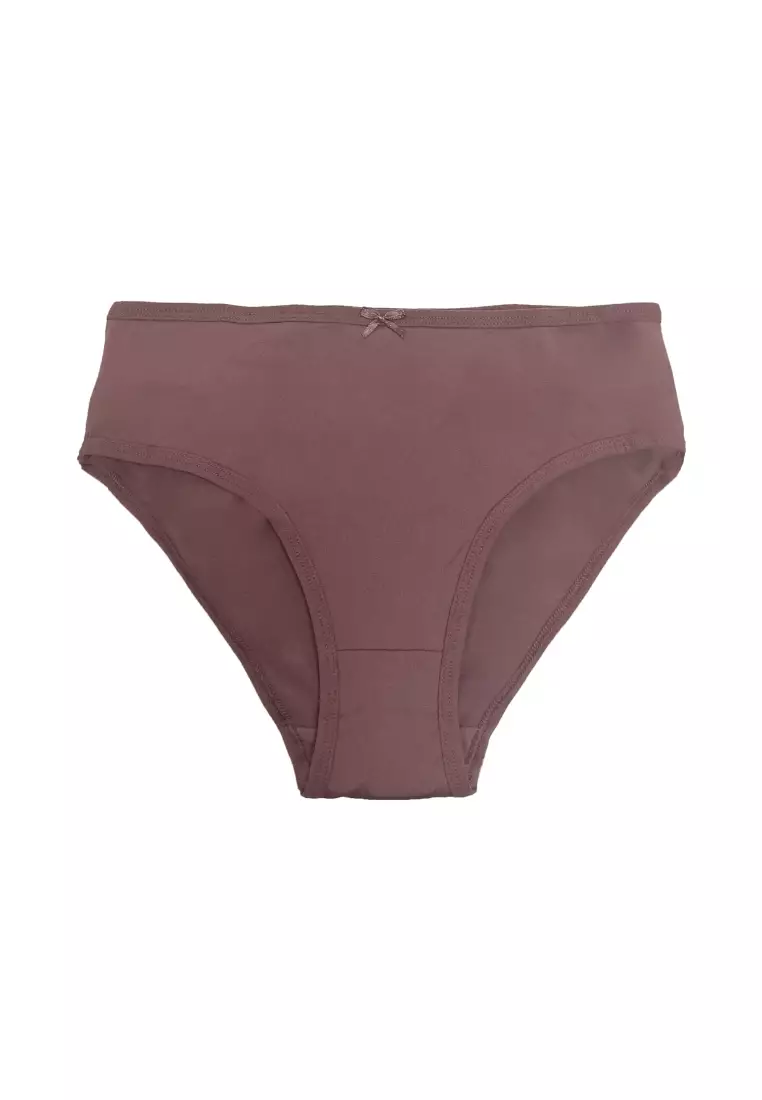 6-in-1 Mid-Waist Bikini Panty with Elastic Waist Underwear for Women