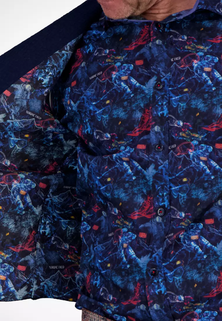 Ski Map Long Sleeve Shirt - Navy