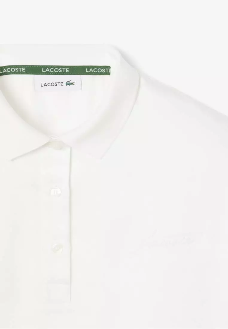 Long Sleeved Oversized Satin Polo Shirt