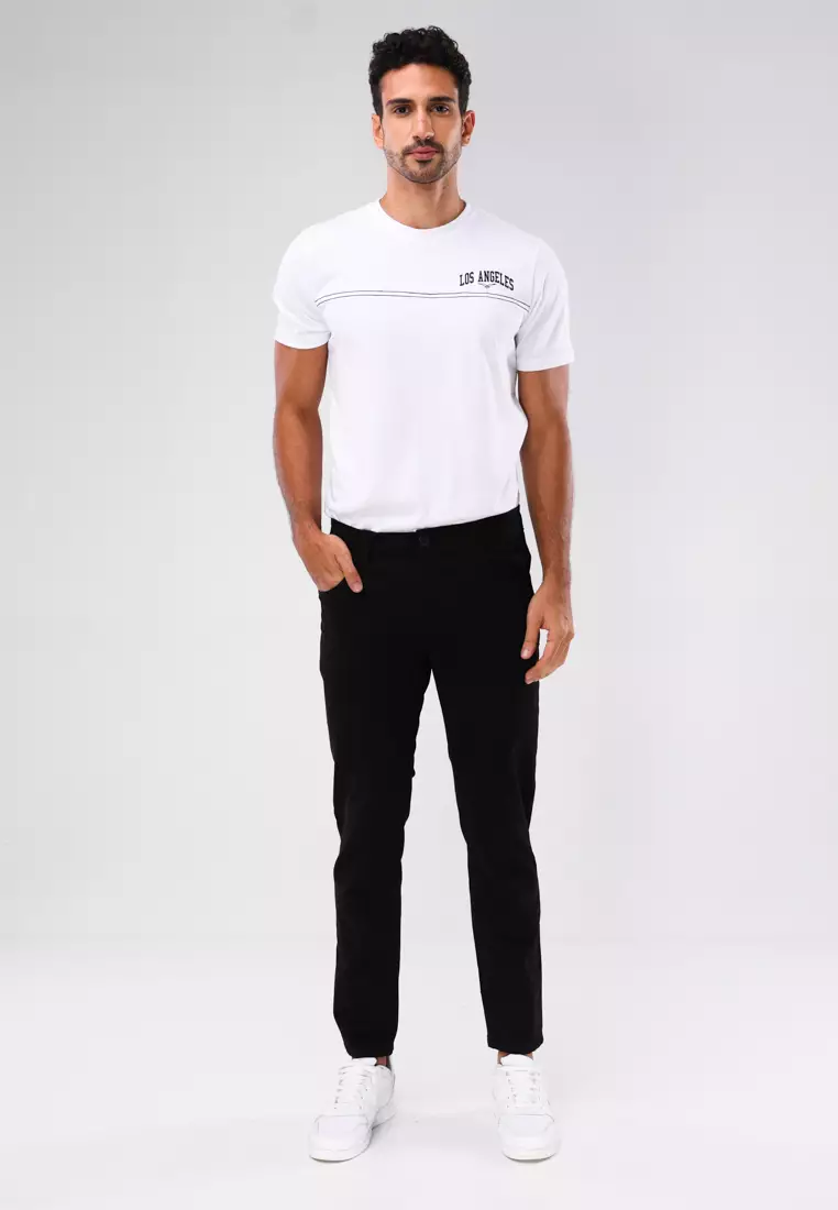 Colored Long Pants Slim Tapered Stretch