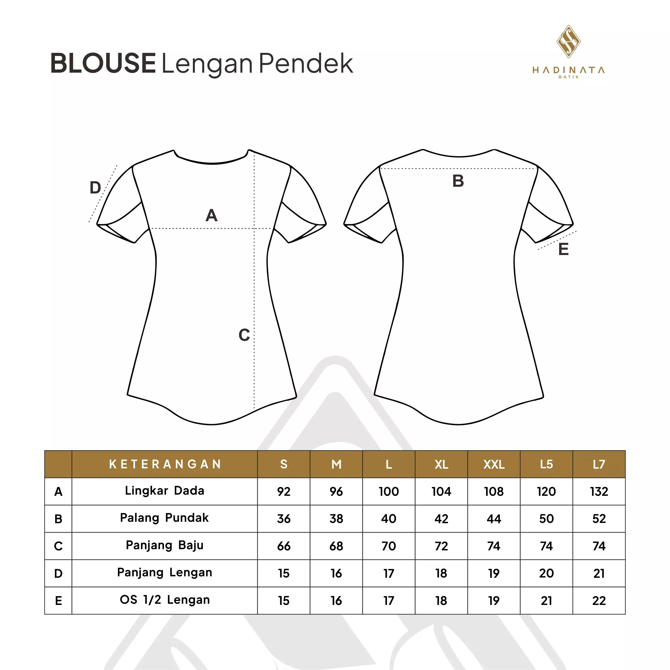 Hadinata Batik Wanita Superfine Blouse Pendek Mahija Grey