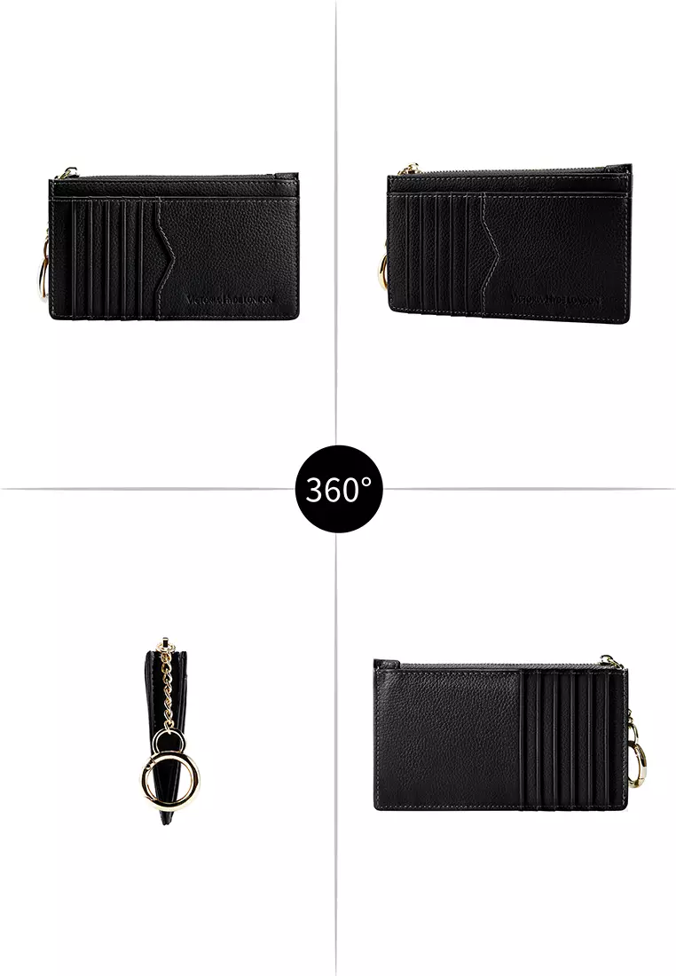 Amilie 卡包 真皮环扣小号拉链卡包 10+卡位-黑色