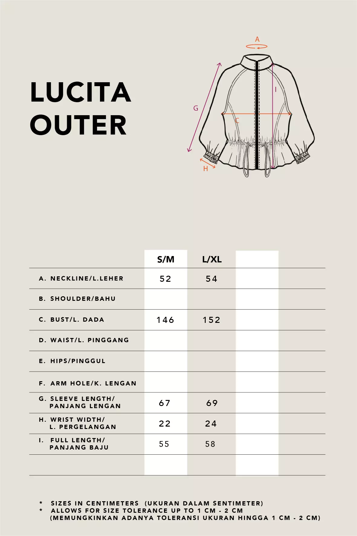 Kami Lucita Drawstring Outer Bone