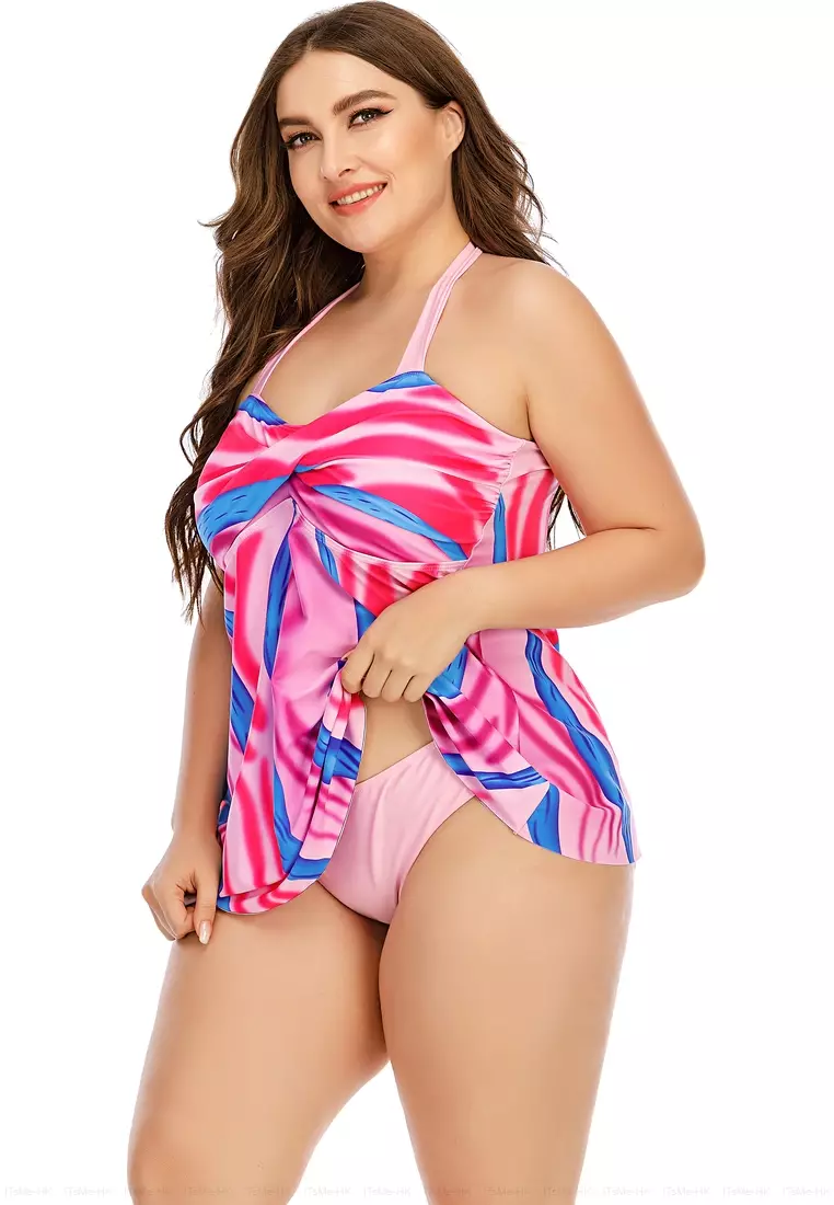 Buy SEA GROVE Plus Size 2PCS Conservative Split Tankini Swimsuit