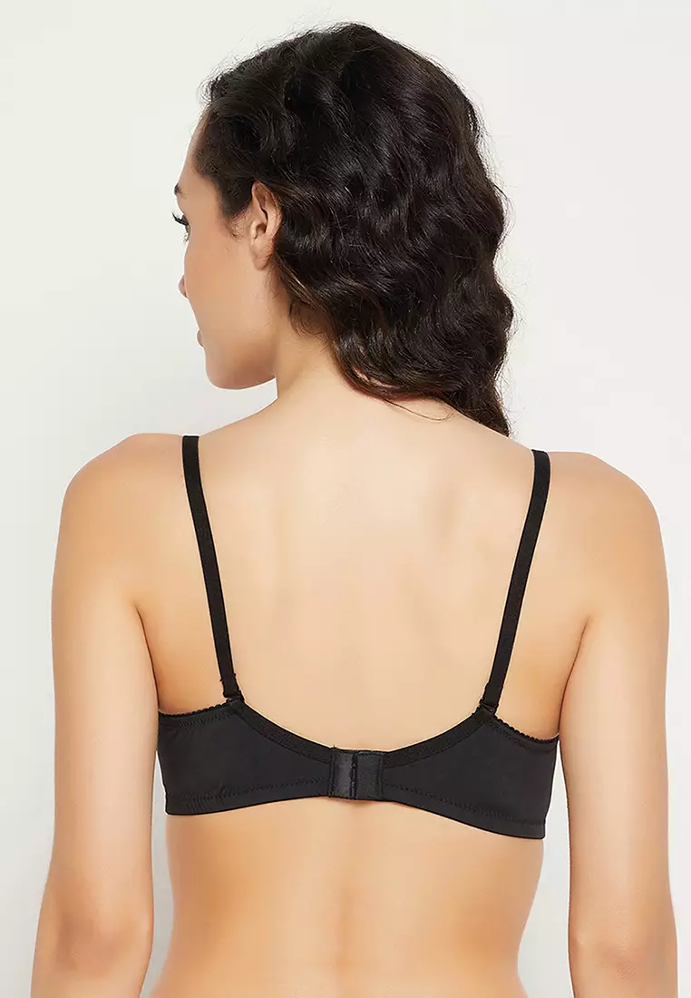 Clovia Padded Non-Wired Full Cup Multiway T-shirt Bra in Black
