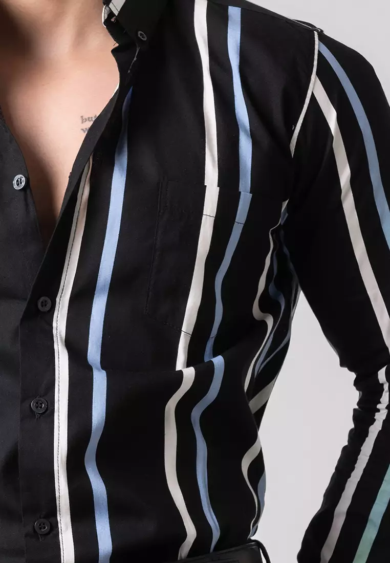 Kenzie Stripe Printing Shirt LS