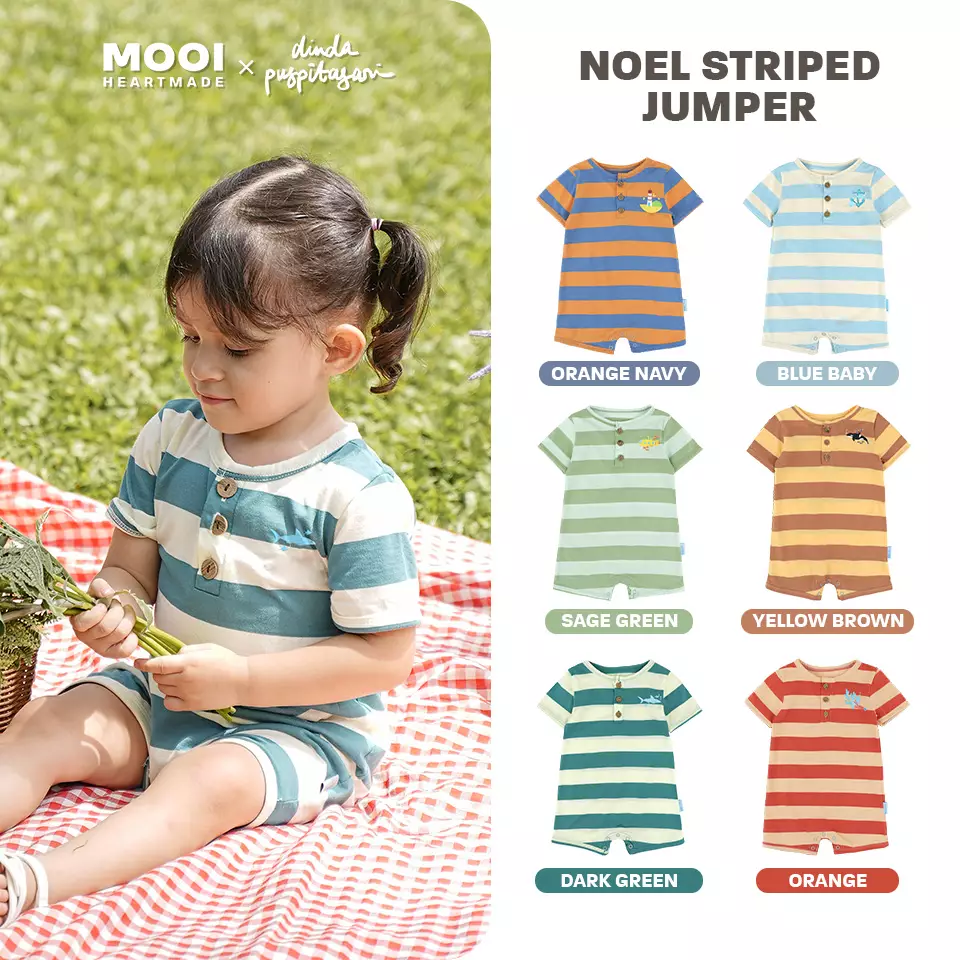 Mooi X Dinda Puspitasari Jumper Bayi Noel Striped Jumper - Orange