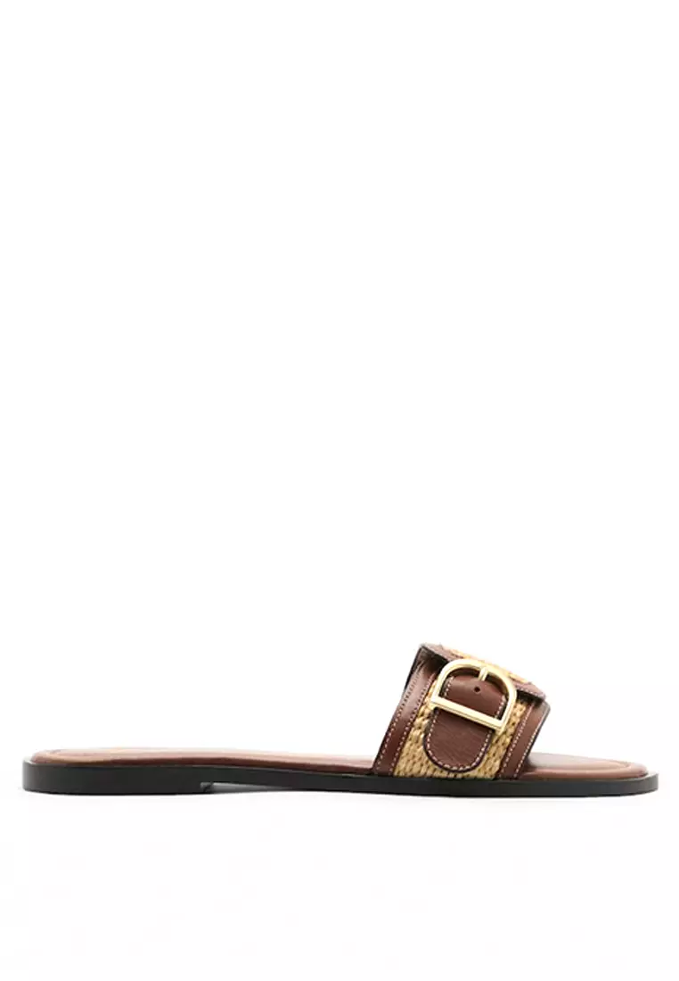 Discount on Mango  shoes - SKU: Raffia Buckle Strap Sandals