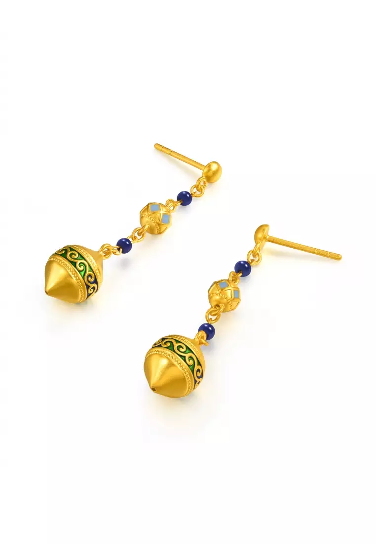 999 Gold Cultural Blessings  Earrings for Women 95614E