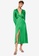 Mango green Side-Slit Satin Dress 037EBAAE030C32GS_1