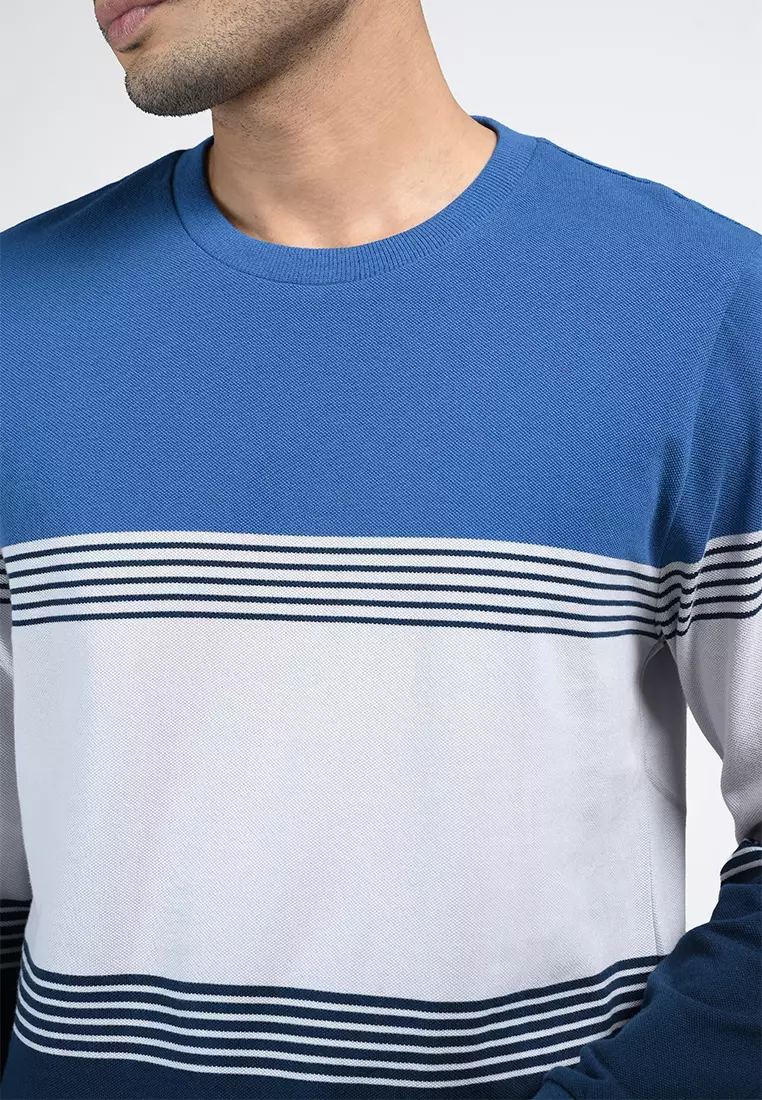MOC Sweatshirt Lengan Panjang Pria HOLLIS-BLUE