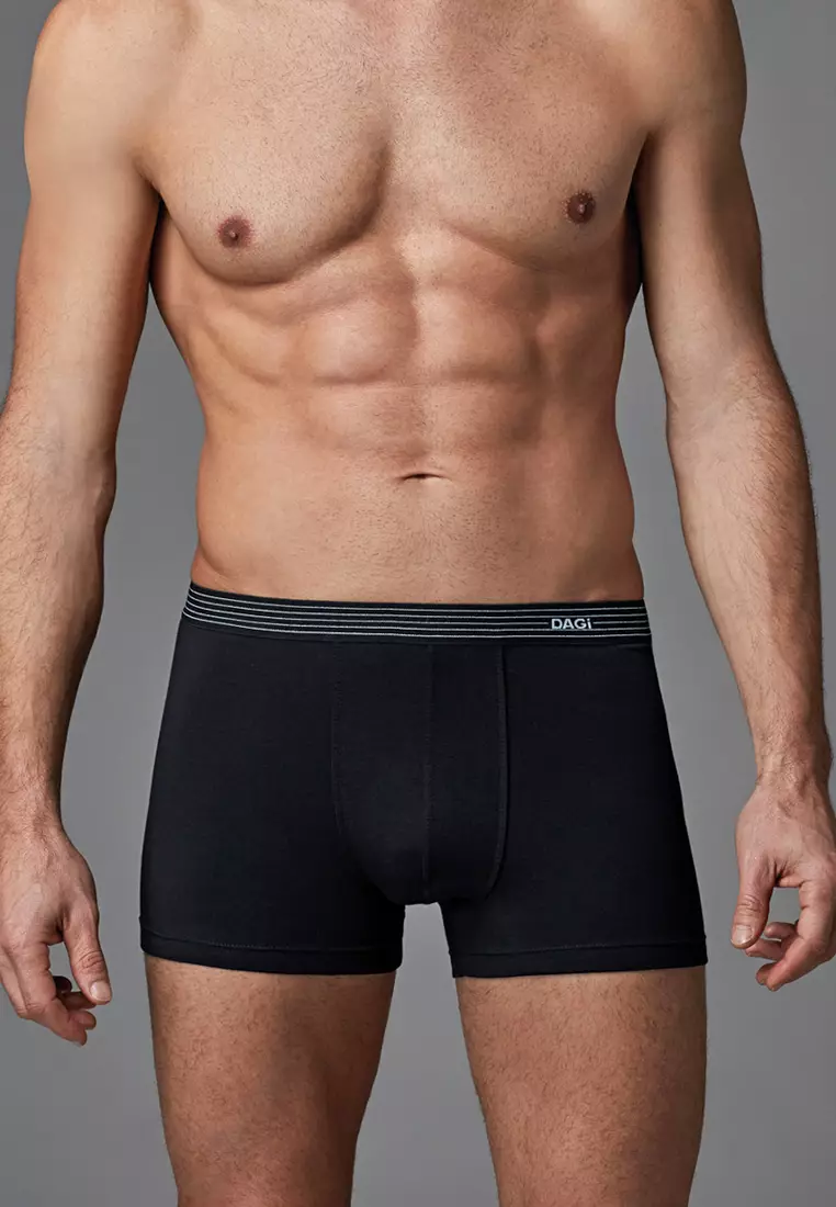 Buy DAGİ Black Basic Boxers, Regular Fit, Short Leg, Underwear for Men  Online