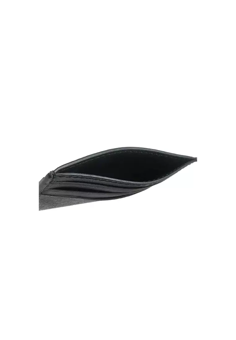 Coach Men Slim ID Card Case 58110 With Signature Canvas In Charcoal Black