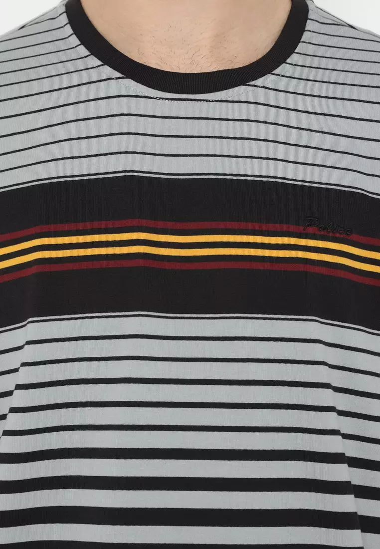 POLICE T-Shirt Salur Bordir Cotton Premium Tebal Pria