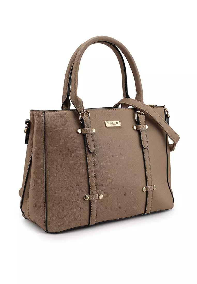 Saffiano Convertible Top Handle Bag