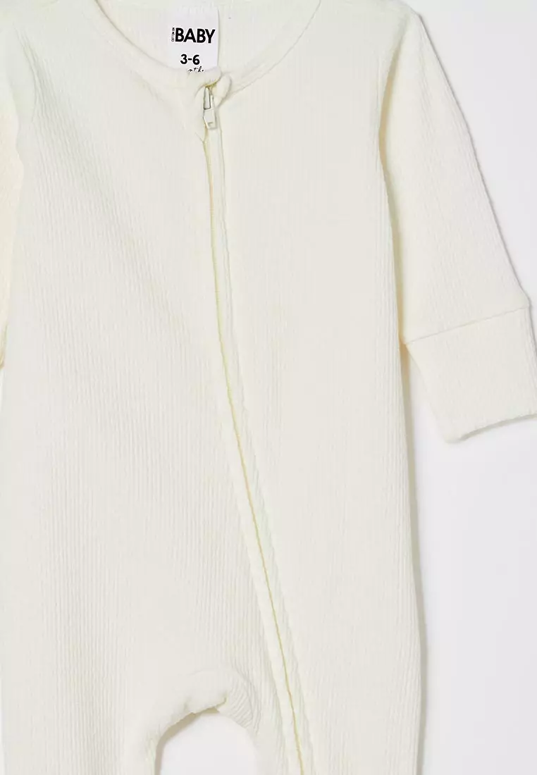 Organic Pointelle Zip Romper