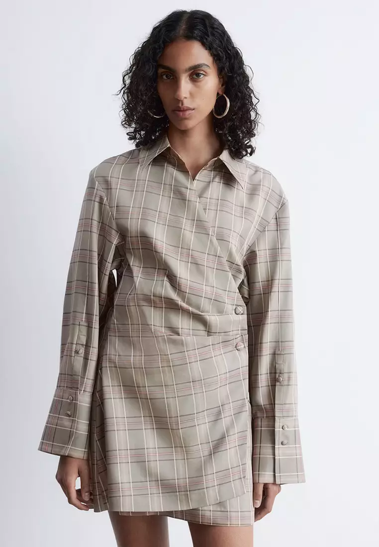 Wrap Shirt Mini Dress