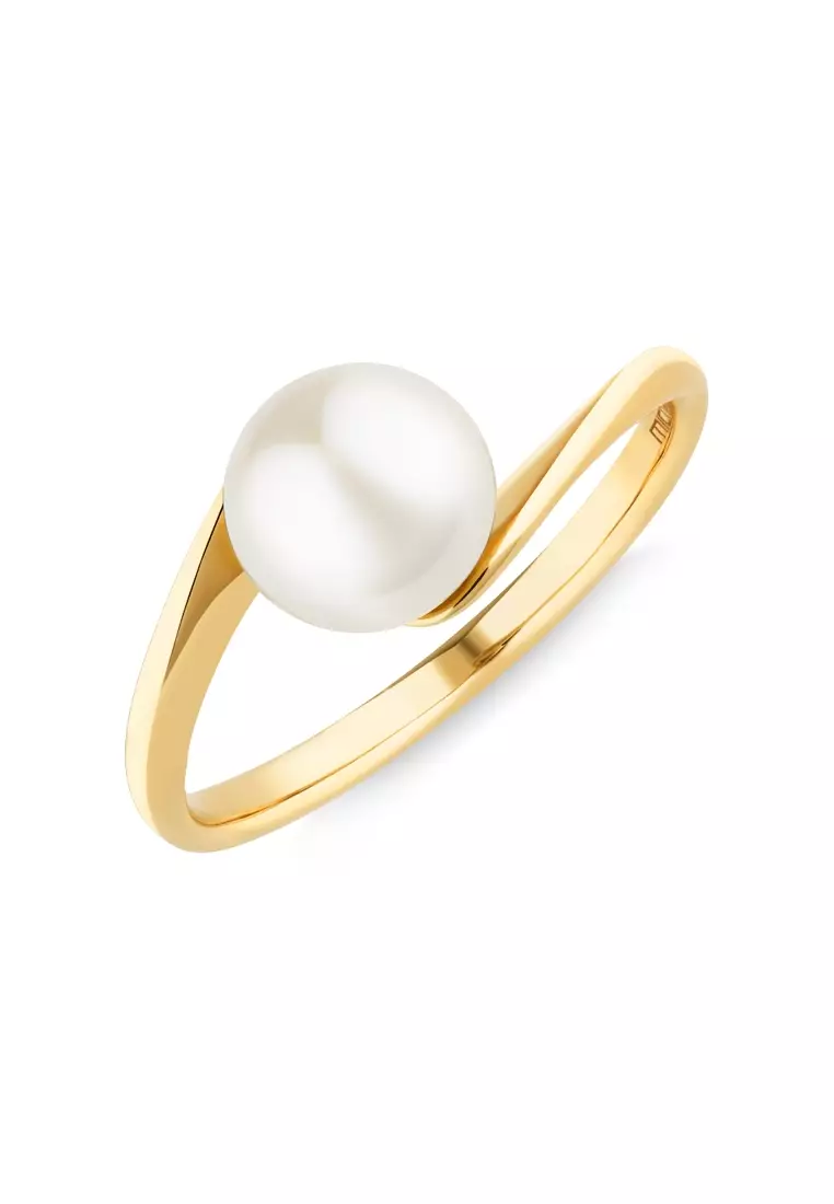 Gold and pearl ring online
