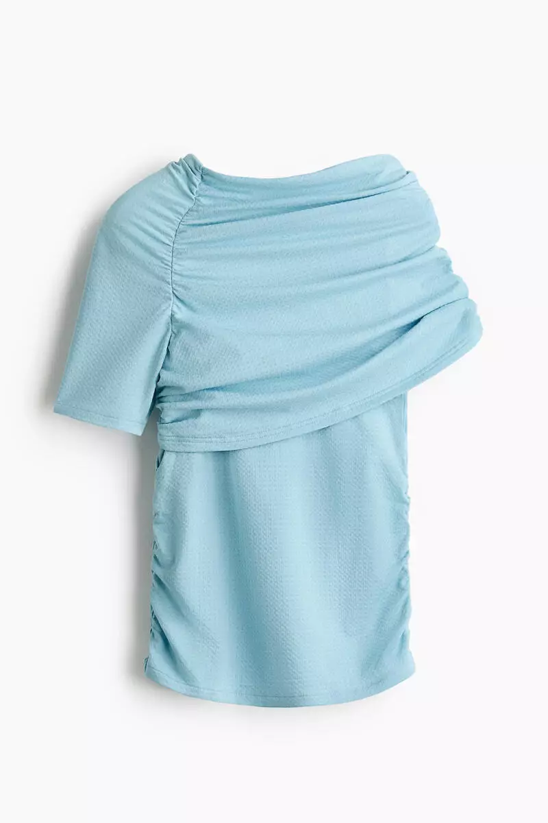 Ruched cape-detail top