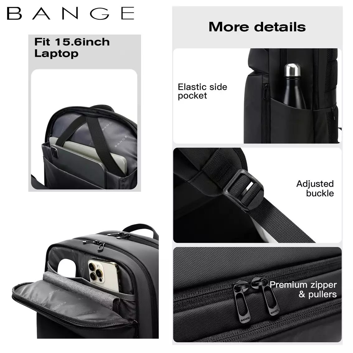 Bange BG3065 Tas Ransel Backpack Laptop Kerja Kuliah sekolah 15.6 Inch - GREEN