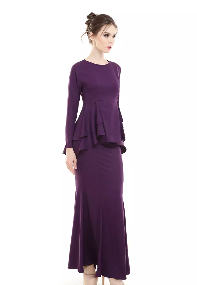 Lora Peplum in Dark Purple
