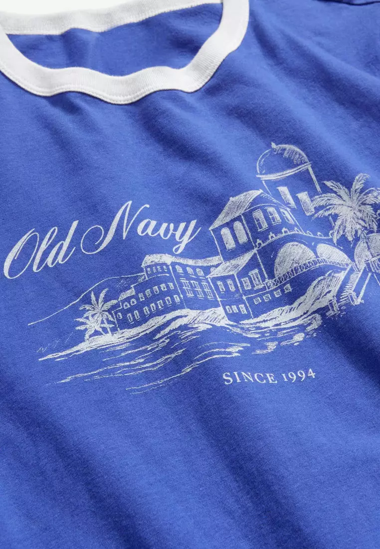 EveryWear Logo-Graphic Ringer T-Shirt