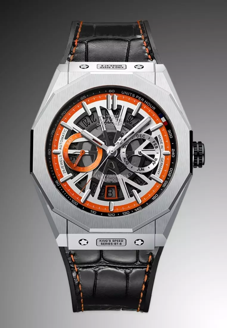 Automatic Unisex Stainless Steel Watch, Leather Strap