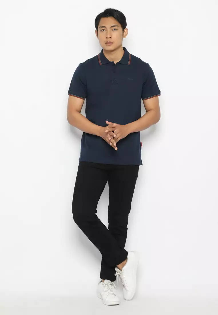 POLICE Polo Shirt Krah Stripes Pria 207200281