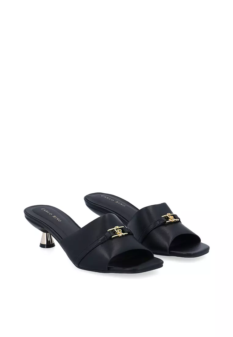 Black CR Clara Charm Heeled Sandals