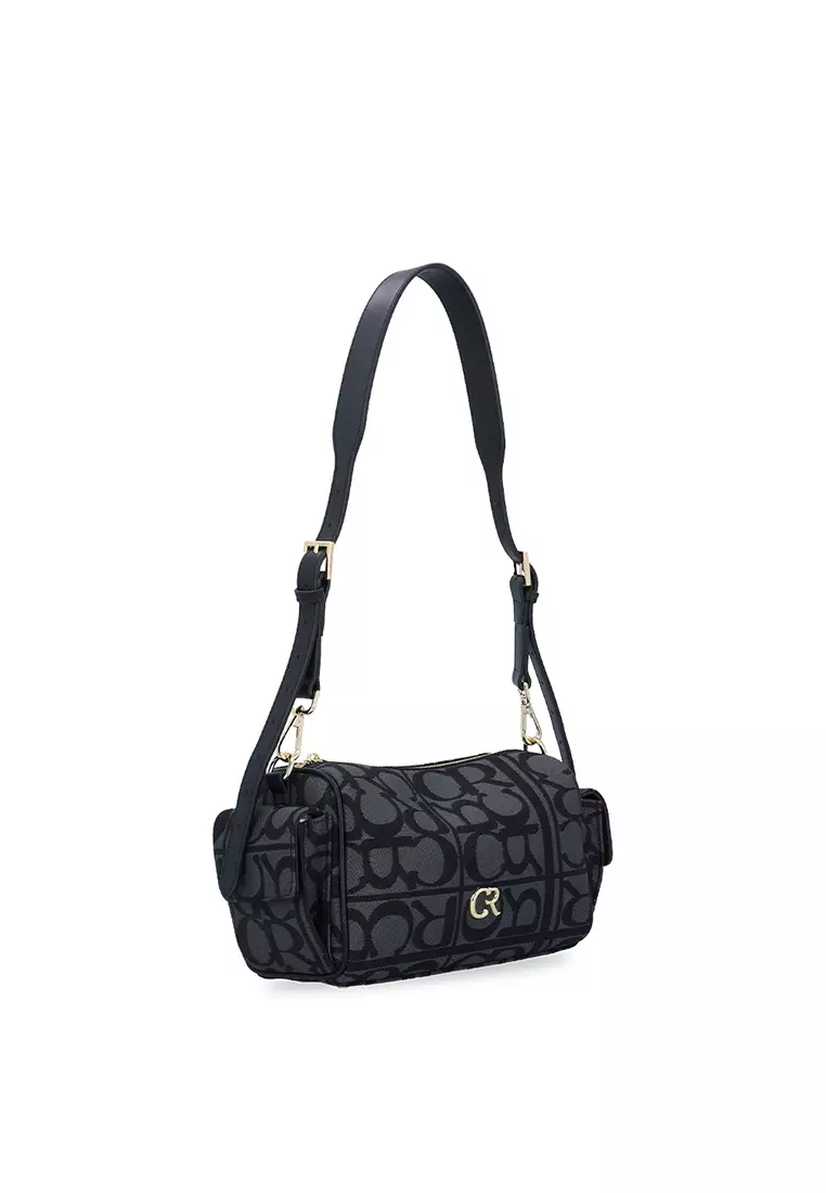 Carlo GEO Jacquard Ellie Pocketed Bag - Black
