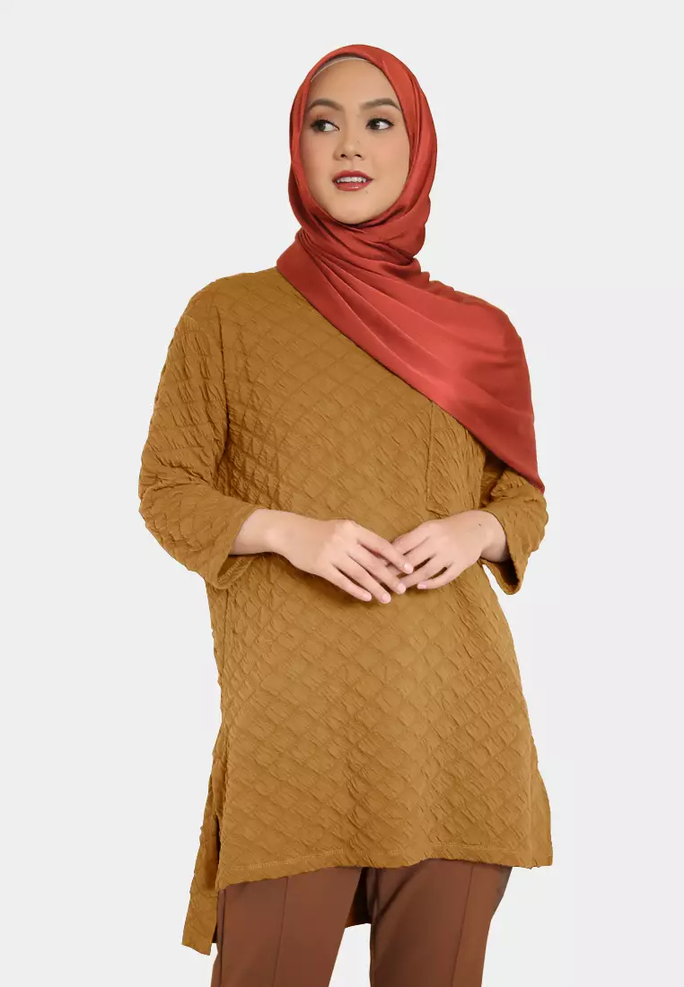 Cotton Bee - Shakilla Waffle Tunik | Atasan Wanita Tunik Muslimah - Sunset Dream