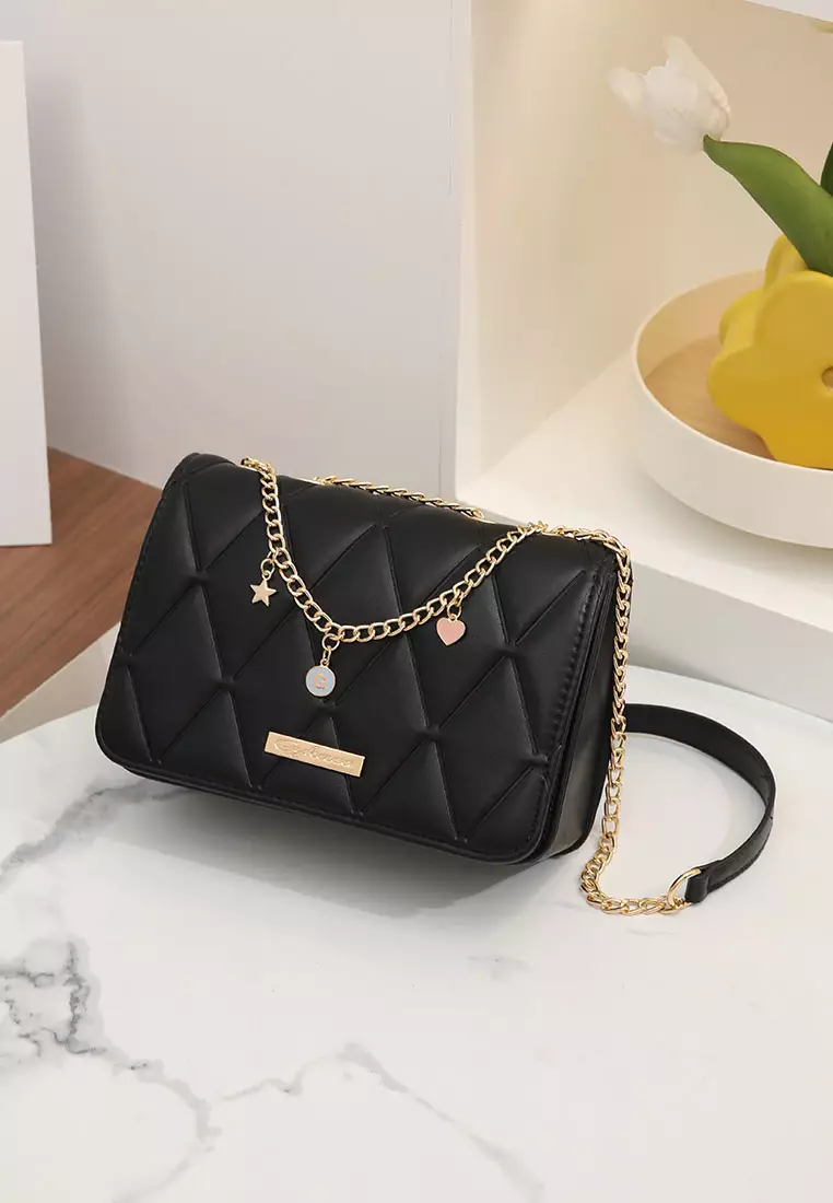 GYKACO NAERA Black - Tas Wanita Sling Bag - Fashion Top Handle Bag (Import)