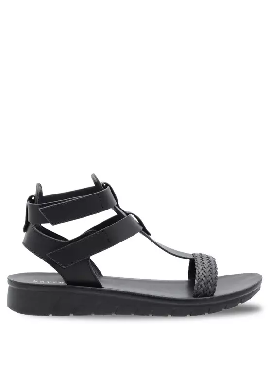 Sling Back Faux Leather Strap Casual Sandals