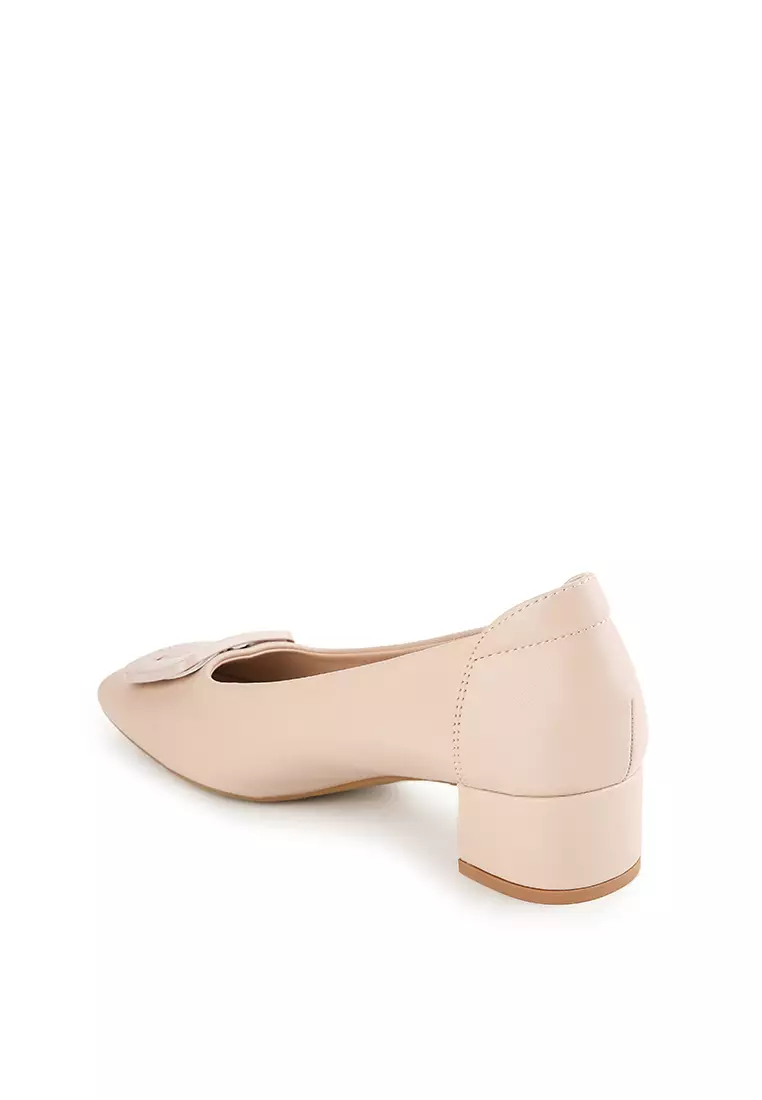 HELEN J2386-8 MID LOW HEEL SHOES DUSTY PINK