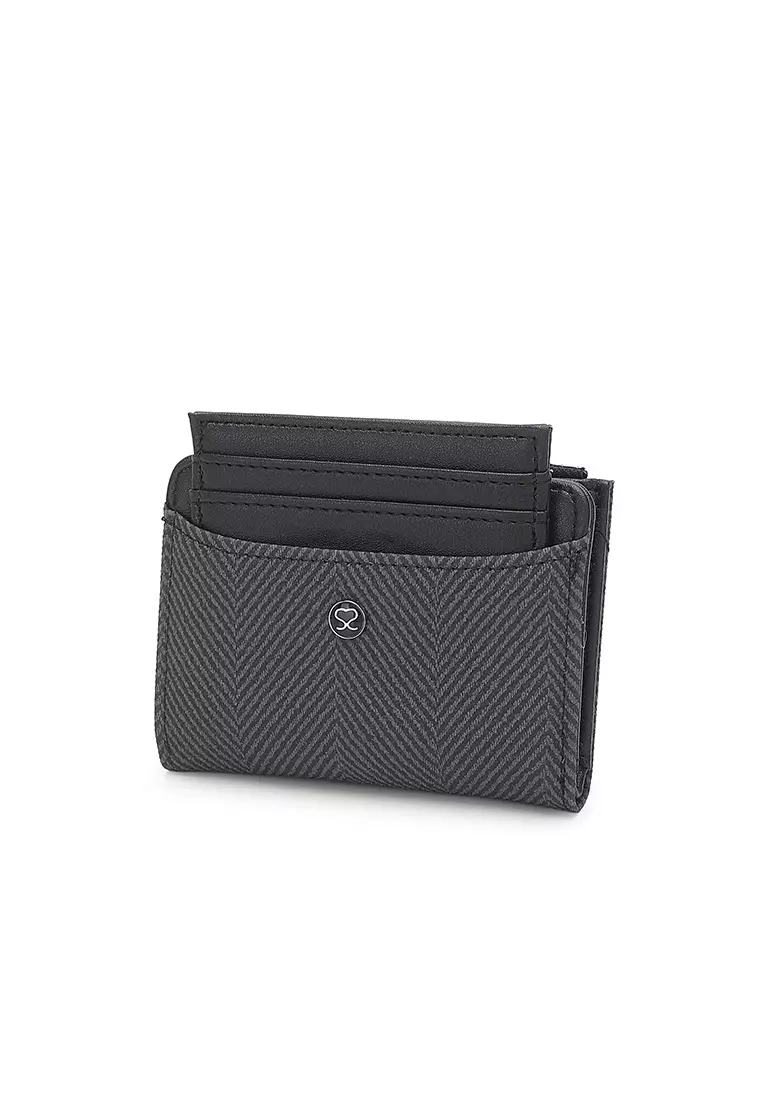 Women's 2 in 1 Purse/Wallet With Coin Compartment (Dompet Wanita 2 in 1 dengan Kompartmen Koin) - Hitam