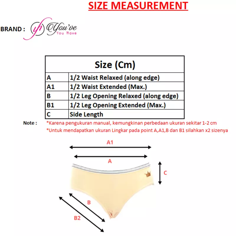 You've (You Have) Celana Dalam Panty Pakaian Dalam Wanita 1 PCS CD 300030