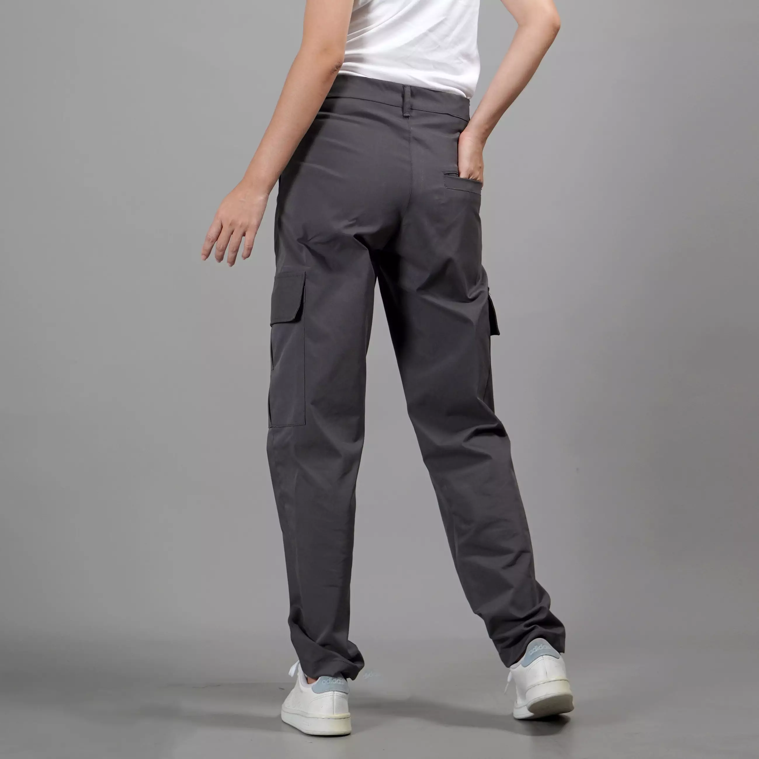 RAYSA Celana Panjang Wanita Celana Cargo Wanita Celana Wanita - ABU TUA