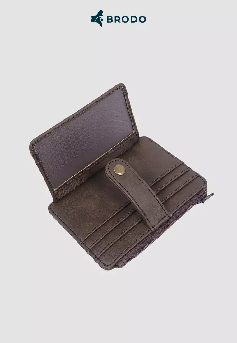 BRODO - Porto Synthetic Leather Card Wallet Brown